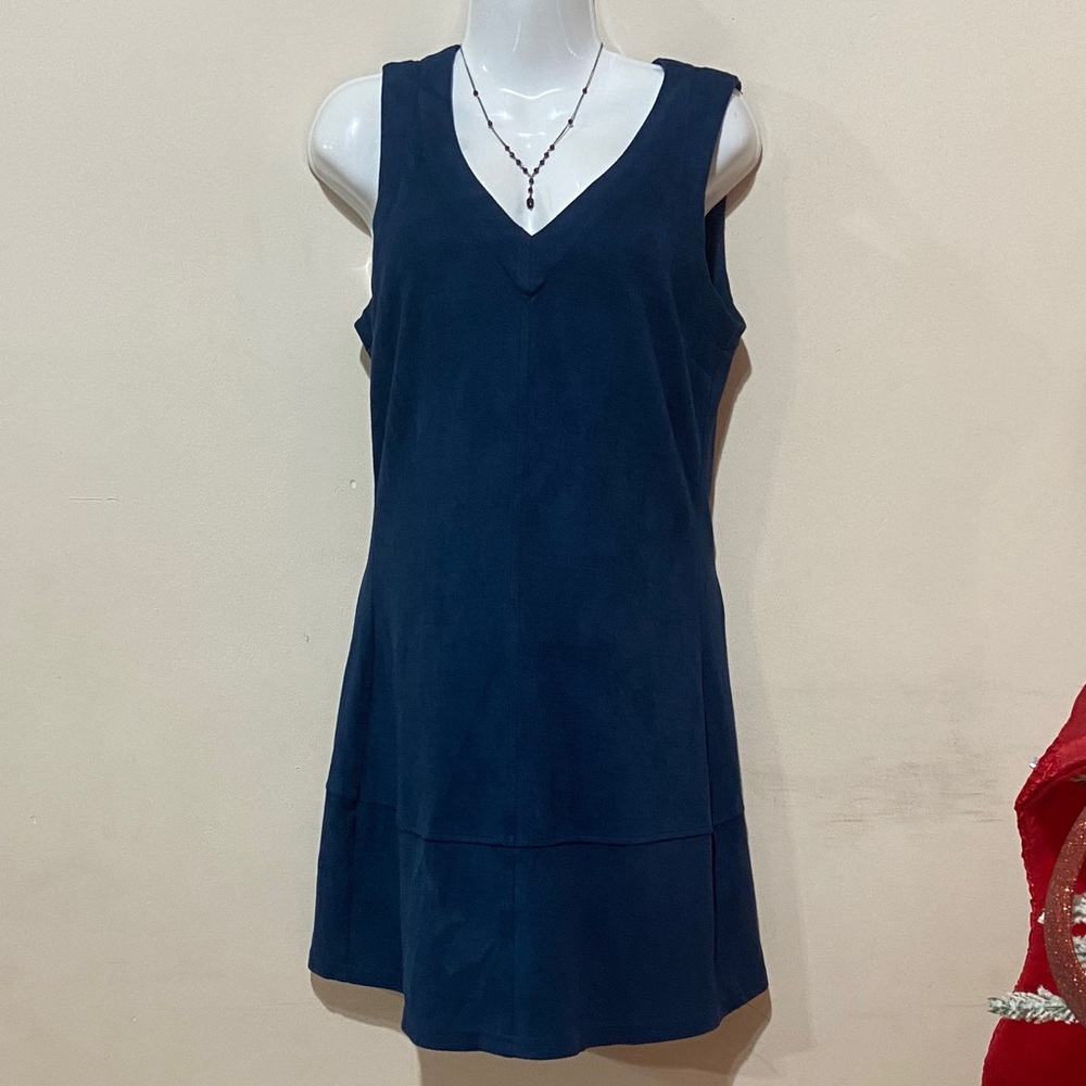 Pixley Deep Blue V-Neck Mini Dress